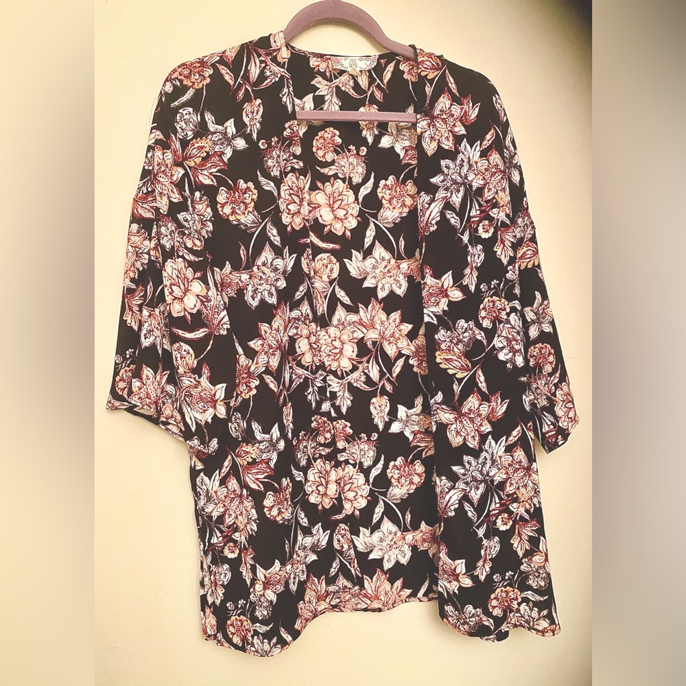 Pink Rose- Floral Kimono Cardigan